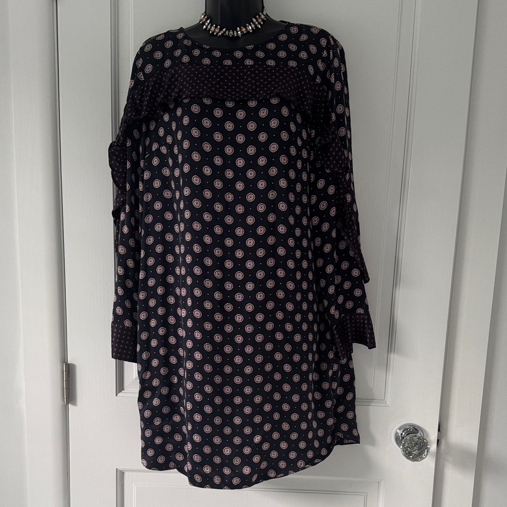 Banana Republic Black and Pink Patterned Dress